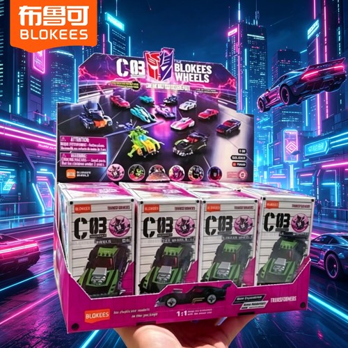 布鲁可变形金刚C03积木车系列雷霆竞速赛博坦的陨落盲盒儿童玩具