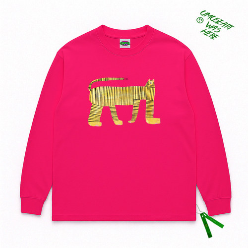 facetoface怪诞工作室 老虎抽象艺术画作早春新款长袖T恤学生休闲