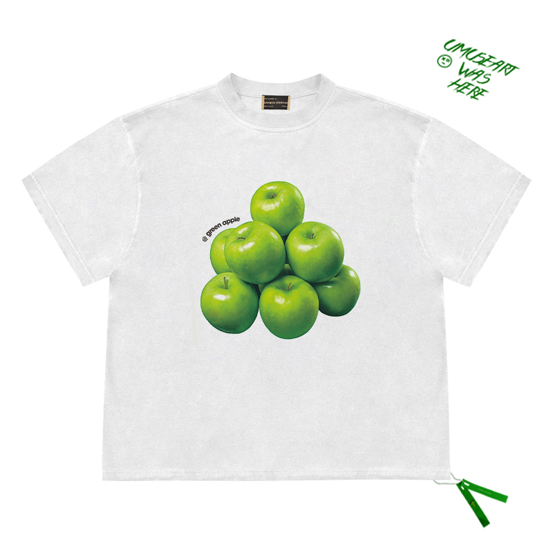 雾都记忆     美式复古夏季简约新款创意冬枣设计小众宽松短袖T恤