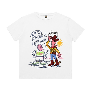 Buzz Lightyear Woody巴斯光年胡迪卡通情侣男女印花短袖t恤上衣