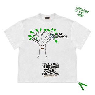 雾都记忆 欧美高街ins风Online Ceramics简约英文图案印花短袖T恤