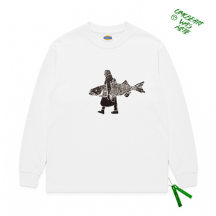 VINTAGE美式复古高级感白色内搭情侣颓废风长袖T恤宽松基础款上衣