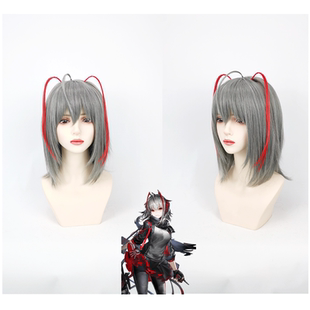 【烈火】明日方舟Wcos假发 W狙击干员浅灰色带毛假发 现货