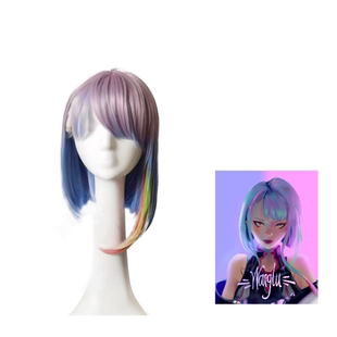 【烈火】赛博朋克边缘行者 露西lucy cos假发 渐变色波波头现货