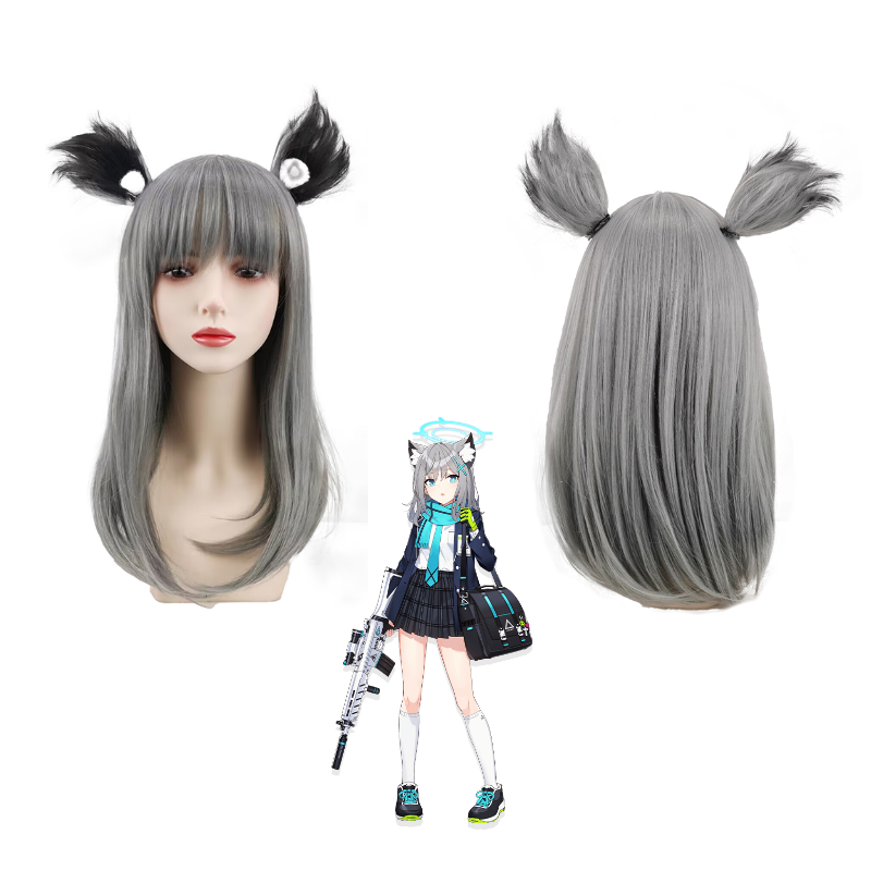 动漫蔚蓝档案砂狼白子cos假发