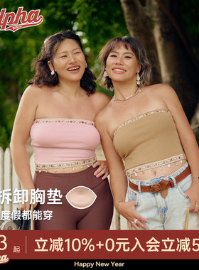 AlphaGym贝壳公主带胸垫一体式抹胸优可丝重工辣妹风度假背心上衣