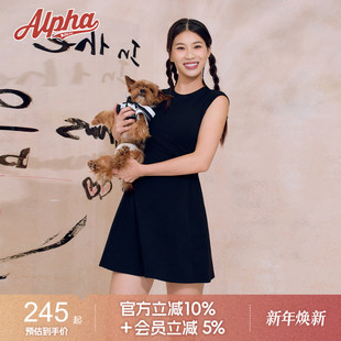 运动连身裙网球裙 自带胸垫自带打底裤 Alpha 苹果型A字连衣裙显瘦