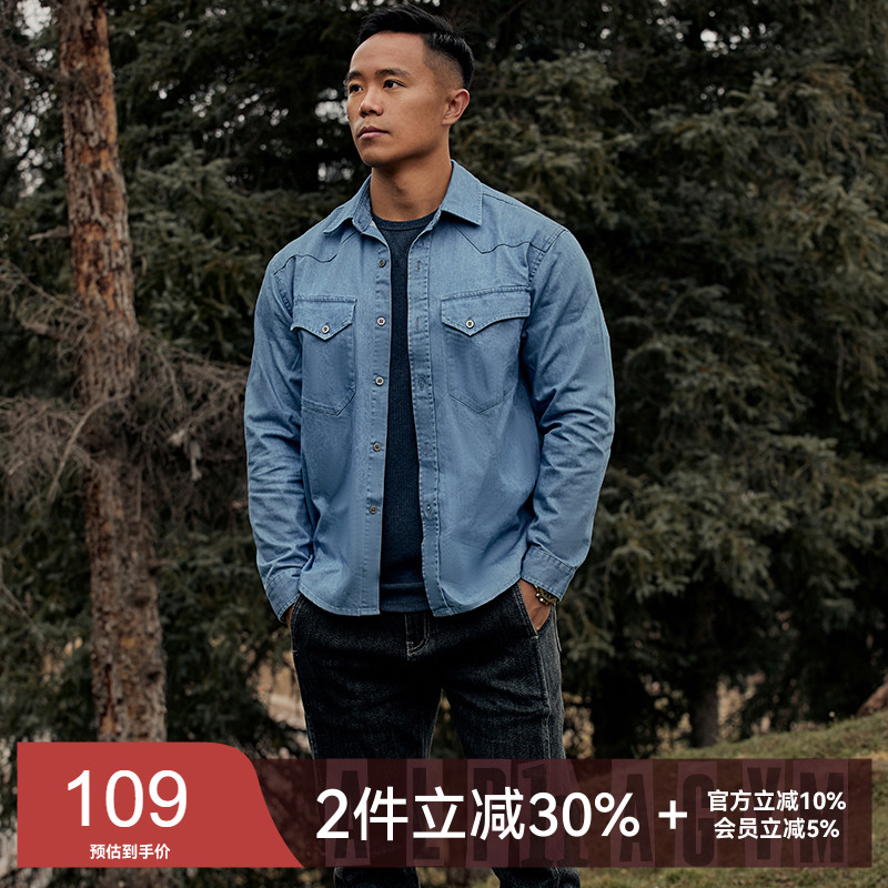 AlphaGym工装牛仔衬衫男