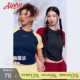 AlphaGym溜肩救星插肩袖 内搭运动上衣 拼色T恤莫代尔拼色显瘦修身