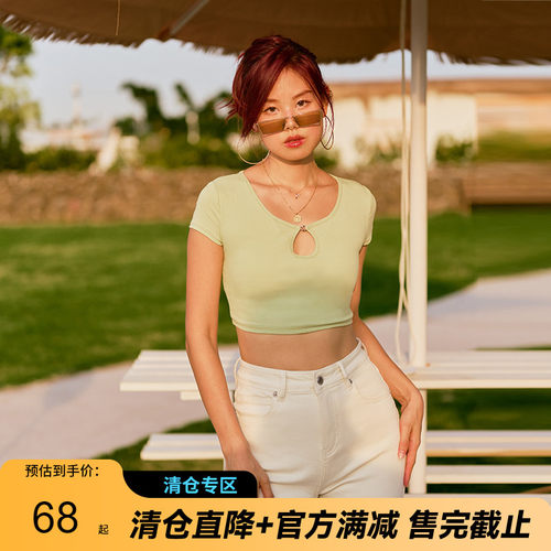 ALPHAGYM领口镂空T恤女