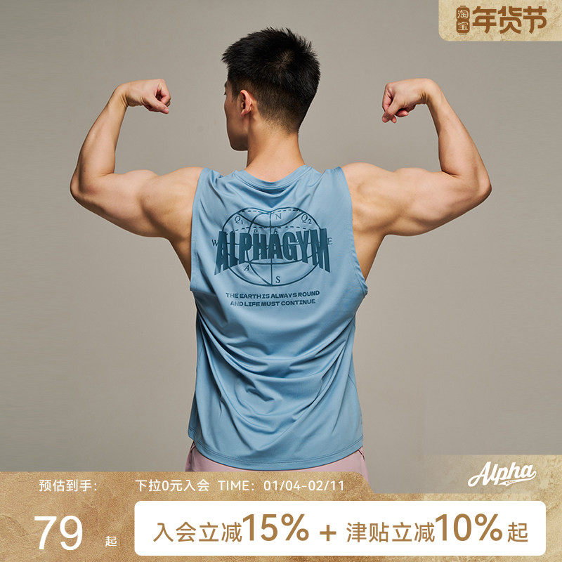 AlphaGym物理球体背心男健身速干排汗运动肌肉型撸铁无袖坎肩上衣,运动服/休闲服装,运动背心,淘宝优惠券,粉丝福利购,淘宝优惠卷