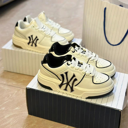 官方正品纽约洋基队小白鞋男女情侣新款厚底增高板鞋学长运动鞋子