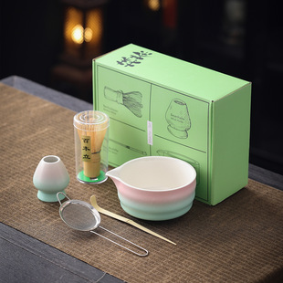 日式抹茶碗陶瓷打抹茶用套装茶筅竹子抹茶刷百本立宋代点茶道礼盒