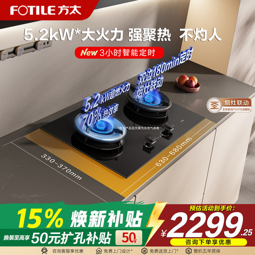 空气舱定时灶天然气厨房家用双灶