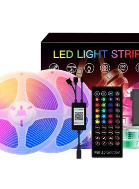 新款COB软灯带RGB彩色霓虹线条灯12V超高亮氛围灯LED柔性灯条套装