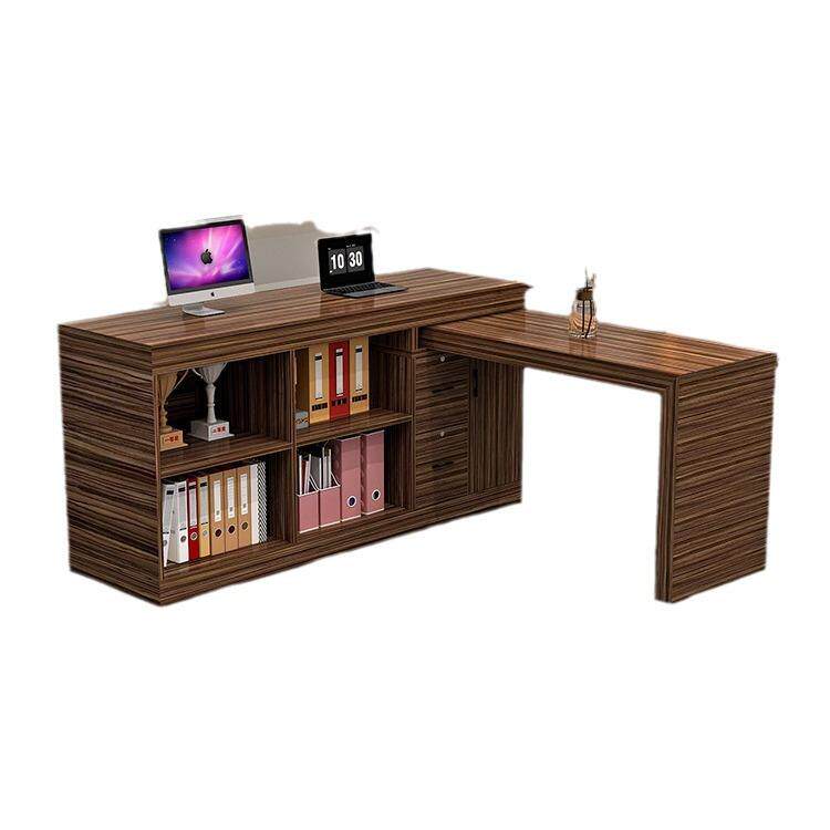 极简伸缩服装店收银台店铺小型吧台转角前台接待台中古风黑色柜台