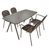 节省空间可堆叠承重强易清洁庭院花园组合装 铁艺户外桌椅庭院用