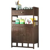 茶水架新中式 带抽多功能茶柜储物架多层置物架茶桌边柜茶叶收纳架