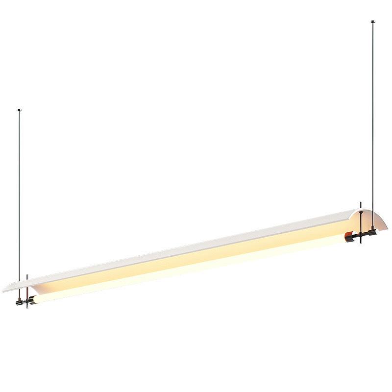 意新极简餐厅设计师款创式意灯轻奢白色高端长条一字岛台餐512桌