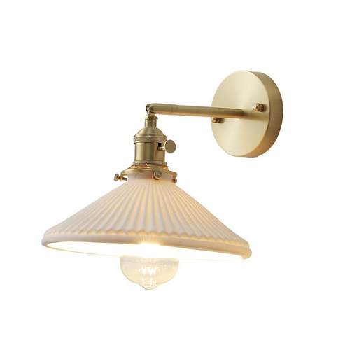 日式黄铜餐厅灯吧台北欧极简客厅卧室床头书房民宿小清晰复古壁灯