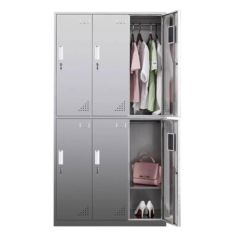 不锈钢斜顶更衣柜工厂员工多门储物柜鞋柜浴室换衣柜无尘车间柜子