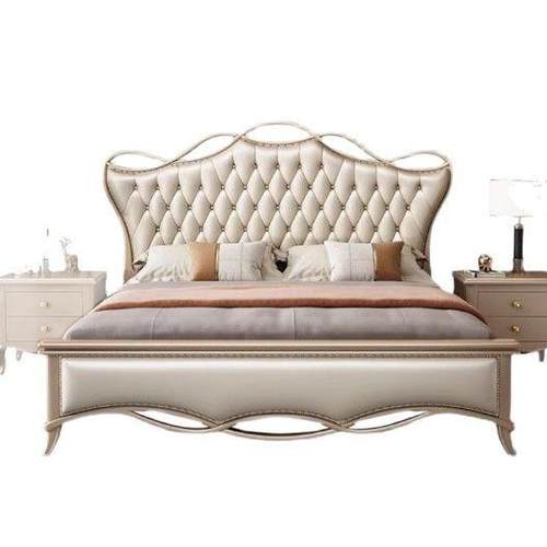 美式轻奢全实木双人床法式主卧大床1.8米软靠储物婚床欧式公主床