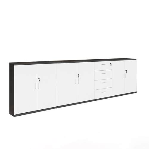 矮柜文件柜办公柜多门柜简约现代资料柜木质抽屉茶水柜带锁储物柜