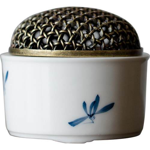 手绘蝴蝶兰家用室内沉香熏香炉陶瓷檀香炉摆件盘香焚香炉茶道香插