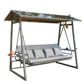 户外秋千吊椅庭院吊椅露台摇椅院子防雨三人可躺吊床室外露天吊篮