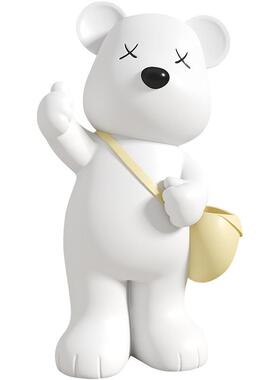 简约网红北极熊点赞收纳装饰品摆件创意电视柜茶几书房家居小摆件