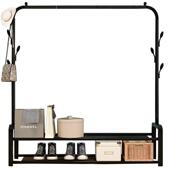 落地晾衣架室内家具挂衣架卧室衣服收纳架阳台金属可移动立式 衣架