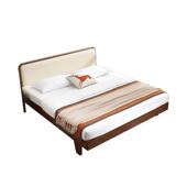 北欧实木床现代轻奢家用1.2米出租房1.8米双人床主卧小户型软靠床