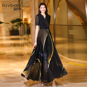 黑色连衣裙女夏季2026年新款女装高级感显瘦裙子飘逸气质长裙862