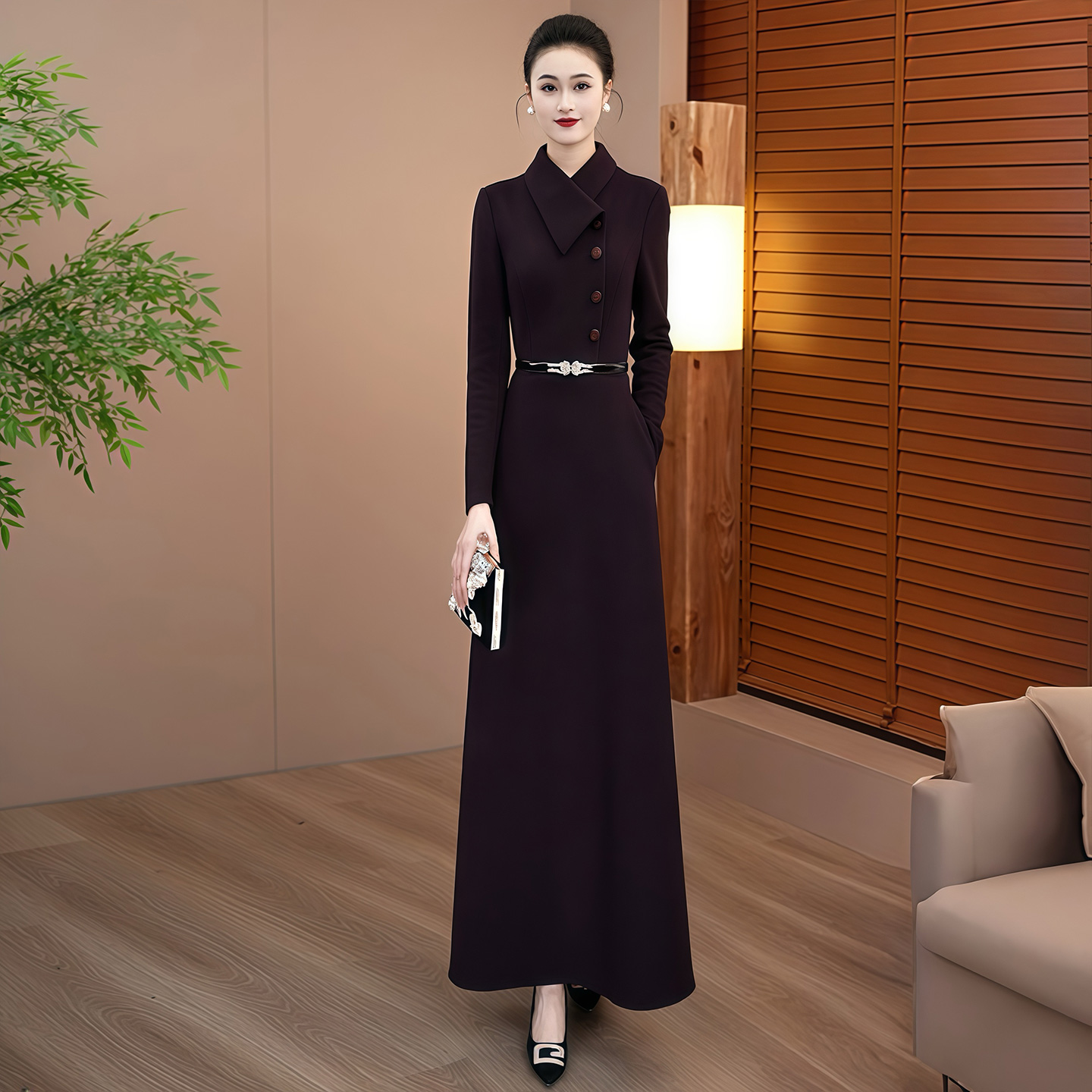 拉佰缇显瘦气质长款裙