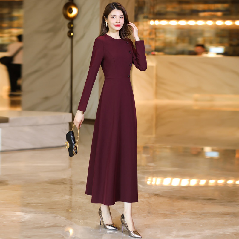 拉佰缇喜婆婆喜妈妈漂亮气质女连衣裙国庆秋季爆款气质显瘦中长裙