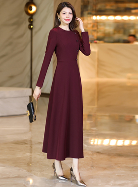 喜婆婆喜妈妈漂亮气质连衣裙女2026秋季新款气质显瘦连身裙1203