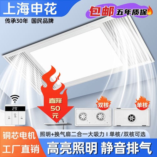 申花双核换气扇照明二合一30X60