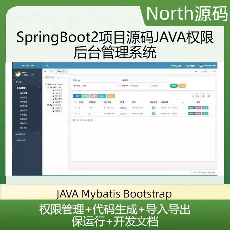 SpringBoot2项目源码JAVA权限后台管理系统Bootstrap OA CMS CRM