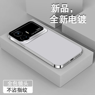 适用真我gtneo5se手机壳GTNeo5简约Lens字母5g新款Realme电镀银全包防摔软硅胶男女潮牌高级感创意保护手机套