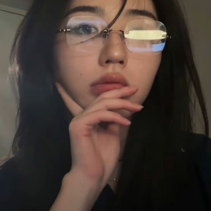 复古老钱风许妍同款无框眼镜高智感御姐网红无边框金丝眼镜架近视