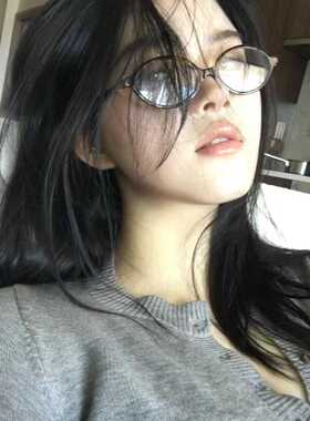 超轻复古椭圆小框书呆子素颜眼镜玳瑁色中古风质感张元英平光镜