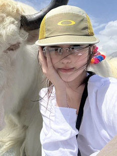 jennie无框墨镜女复古网红个性小框Y2K辣妹眼镜防晒水银色太阳镜