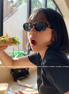 椭圆猫眼复古高级感太阳镜