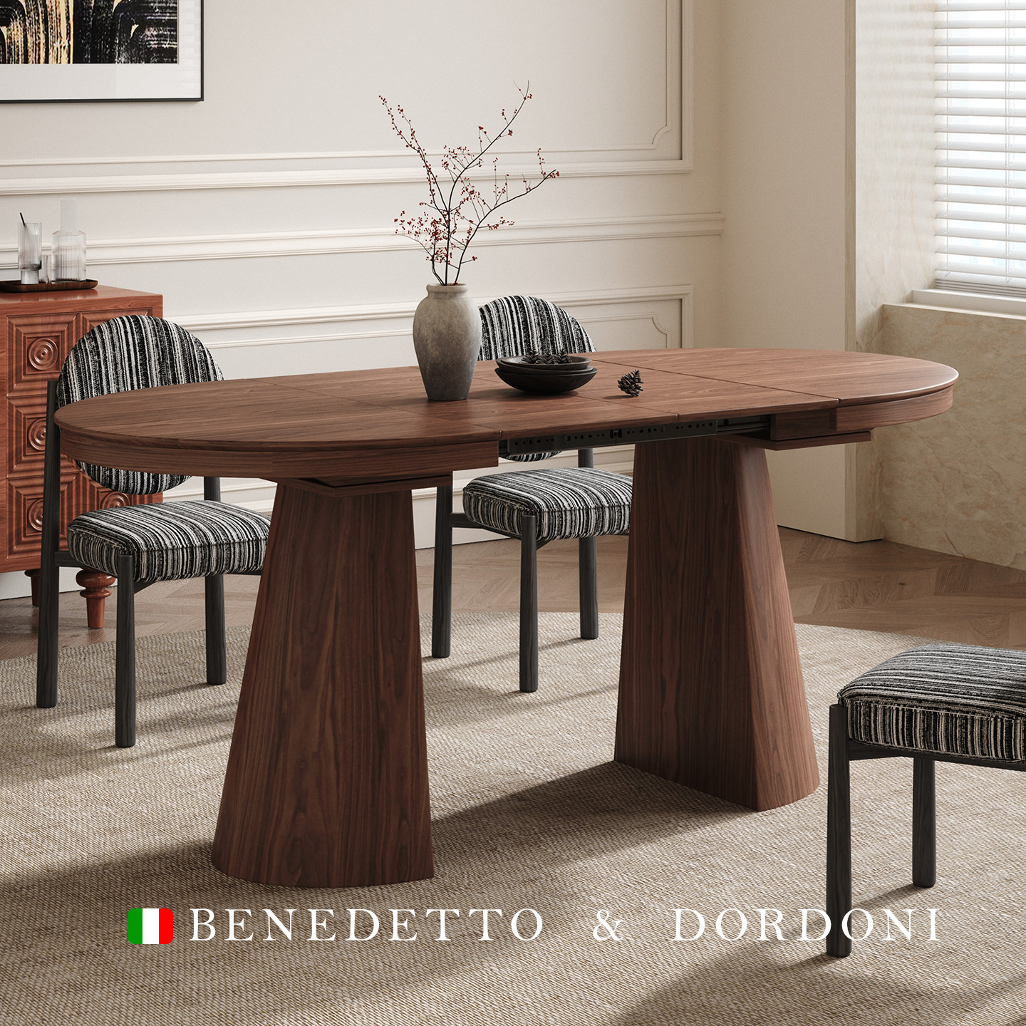 中古风实木折叠餐桌多功能可变圆桌家用小户型餐厅饭桌可伸缩桌子,住宅家具,实木餐桌,淘宝优惠券,粉丝福利购,淘宝优惠卷