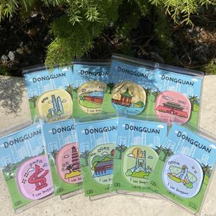 东莞特色地标冰箱贴5.8mm加厚东莞文创旅游纪念收藏品西城楼/旗峰