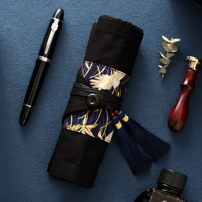 小妖家古风笔帘卷笔袋复古文艺简约大容量多功能收纳钢笔袋文具盒,文具电教/文化用品/商务用品,笔袋,淘宝优惠券,粉丝福利购,淘宝优惠卷