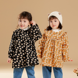 儿童防水罩衣宝宝羽绒服防脏护衣女孩外穿洋气围裙幼儿园吃饭围兜