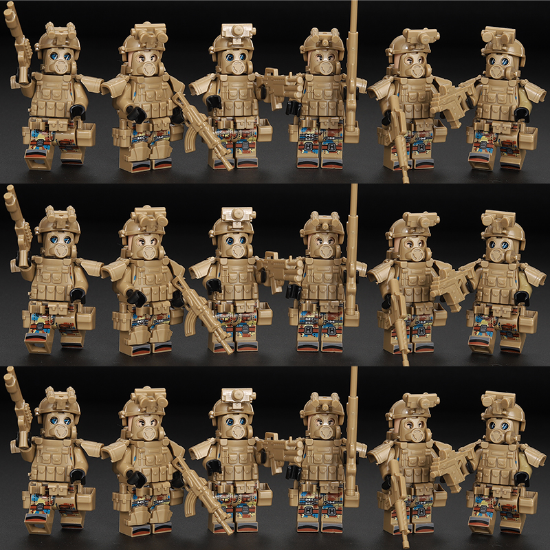 毒气兵军事人仔防爆甲士兵防毒面具拆弹服特种兵外骨骼装甲玩具