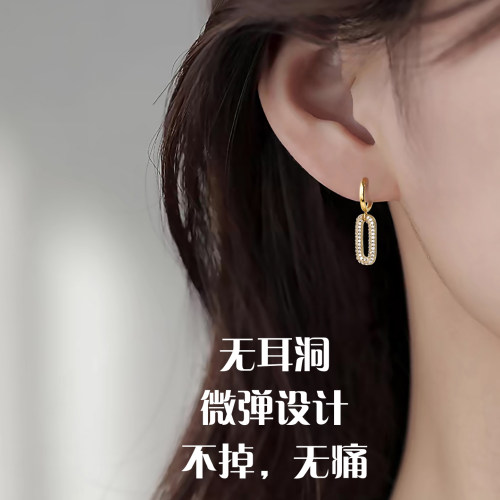 无耳洞可戴耳垂薄不掉镀金防过敏