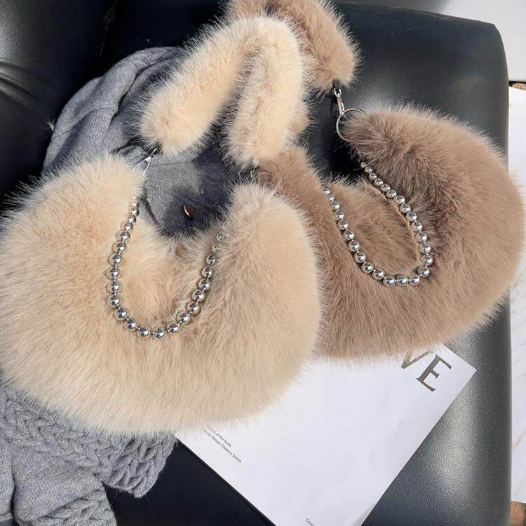 手提饺子包毛绒包大容量2024新款